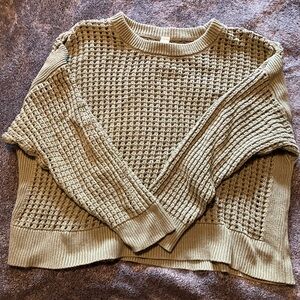 Old Navy Green Crew Neck Sweater with Chunky Knit